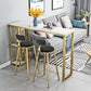 Glam 1/3 Pieces Bar Table Set Rectangle Stone Counter Table with High Stools for Cafe 3 Pieces: Table, 2 Black Stools Clearhalo 'Bar Furniture' 'furn' 'furn_home_bar_bar_sets' 'Furniture' 'Home Bars & Bar Sets' 'home_bar_bar_sets' 'Kitchen & Dining Furniture' 5812681