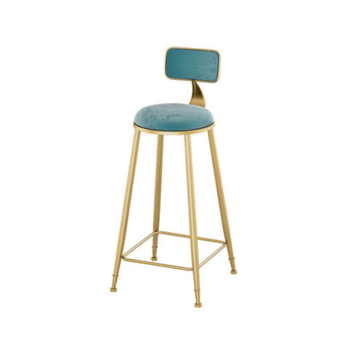 Glam 1/3 Pieces Bar Table Set Rectangle Stone Counter Table with High Stools for Cafe Blue 30"H Stool (Single) Clearhalo 'Bar Furniture' 'furn' 'furn_home_bar_bar_sets' 'Furniture' 'Home Bars & Bar Sets' 'home_bar_bar_sets' 'Kitchen & Dining Furniture' 5812683