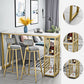 Glam 1/3 Pieces Bar Table Set Rectangle Stone Counter Table with High Stools for Cafe Clearhalo 'Bar Furniture' 'furn' 'furn_home_bar_bar_sets' 'Furniture' 'Home Bars & Bar Sets' 'home_bar_bar_sets' 'Kitchen & Dining Furniture' 5812684