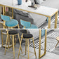 Glam 1/3 Pieces Bar Table Set Rectangle Stone Counter Table with High Stools for Cafe Clearhalo 'Bar Furniture' 'furn' 'furn_home_bar_bar_sets' 'Furniture' 'Home Bars & Bar Sets' 'home_bar_bar_sets' 'Kitchen & Dining Furniture' 5812685