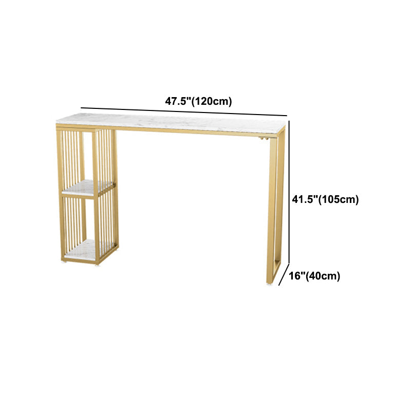 Glam 1/3 Pieces Bar Table Set Rectangle Stone Counter Table with High Stools for Cafe Clearhalo 'Bar Furniture' 'furn' 'furn_home_bar_bar_sets' 'Furniture' 'Home Bars & Bar Sets' 'home_bar_bar_sets' 'Kitchen & Dining Furniture' 5812687