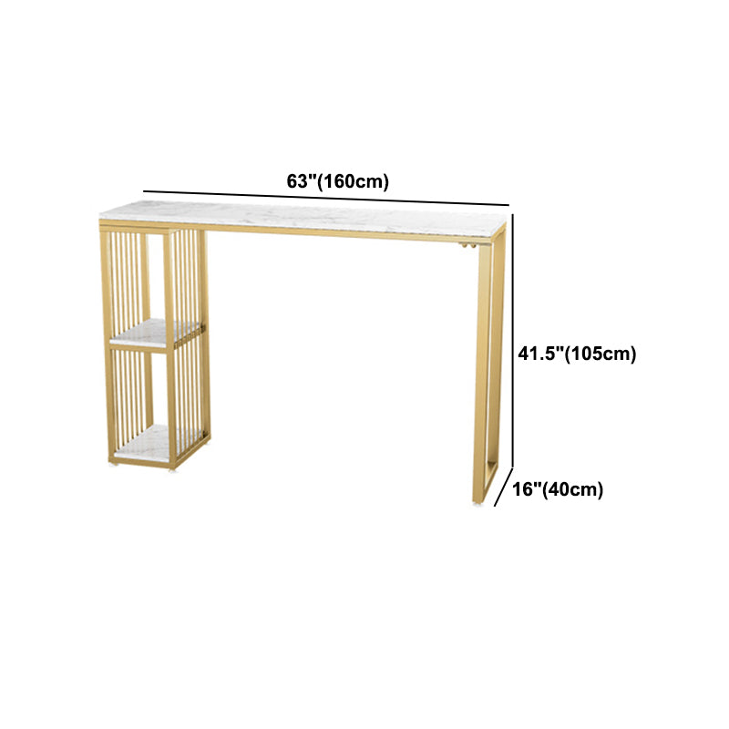Glam 1/3 Pieces Bar Table Set Rectangle Stone Counter Table with High Stools for Cafe Clearhalo 'Bar Furniture' 'furn' 'furn_home_bar_bar_sets' 'Furniture' 'Home Bars & Bar Sets' 'home_bar_bar_sets' 'Kitchen & Dining Furniture' 5812689