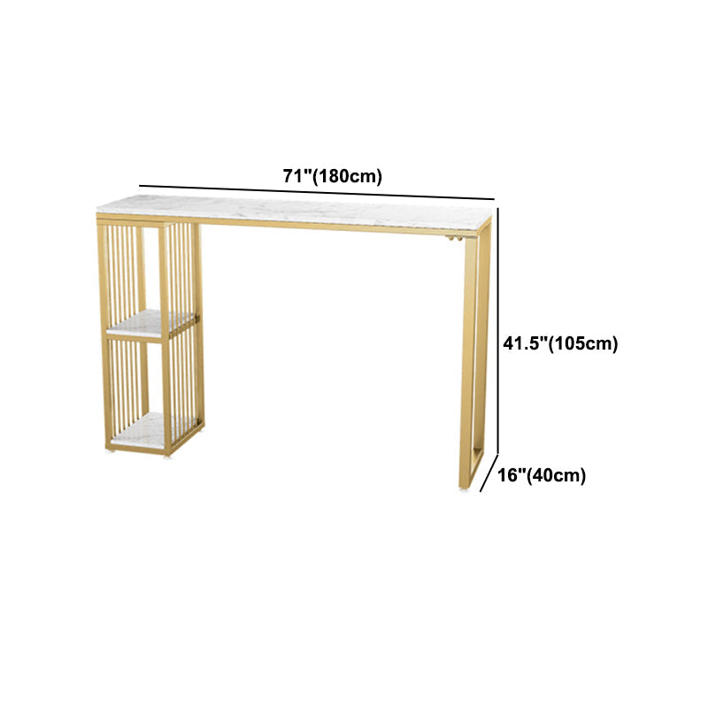 Glam 1/3 Pieces Bar Table Set Rectangle Stone Counter Table with High Stools for Cafe Clearhalo 'Bar Furniture' 'furn' 'furn_home_bar_bar_sets' 'Furniture' 'Home Bars & Bar Sets' 'home_bar_bar_sets' 'Kitchen & Dining Furniture' 5812690