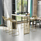 Juego de mesa de bar rectangular Glam, mesa de bar de piedra de 1/2/5 piezas con taburetes altos