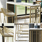 Juego de mesa de bar rectangular Glam, mesa de bar de piedra de 1/2/5 piezas con taburetes altos