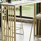 Juego de mesa de bar rectangular Glam, mesa de bar de piedra de 1/2/5 piezas con taburetes altos