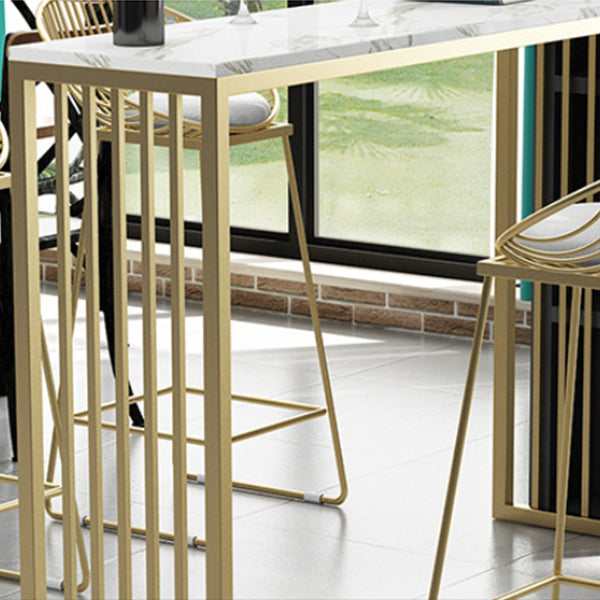 Juego de mesa de bar rectangular Glam, mesa de bar de piedra de 1/2/5 piezas con taburetes altos