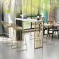 Juego de mesa de bar rectangular Glam, mesa de bar de piedra de 1/2/5 piezas con taburetes altos