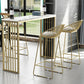 Juego de mesa de bar rectangular Glam, mesa de bar de piedra de 1/2/5 piezas con taburetes altos