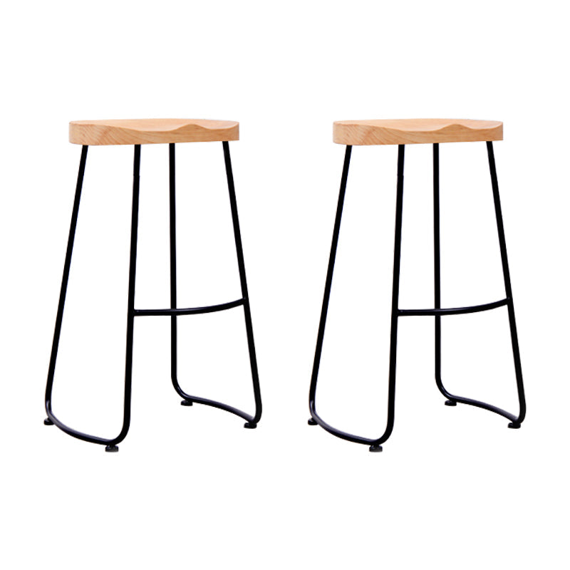 Ensemble de Table de pub rectangulaire luxueuse, 1/2 pièces, comptoir en bois avec tabourets sans dossier