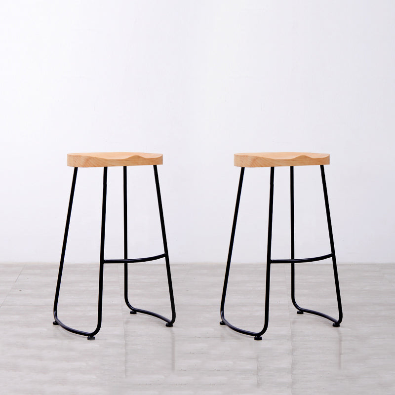 Ensemble de Table de pub rectangulaire luxueuse, 1/2 pièces, comptoir en bois avec tabourets sans dossier