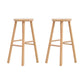 Ensemble de Table de pub rectangulaire luxueuse, 1/2 pièces, comptoir en bois avec tabourets sans dossier