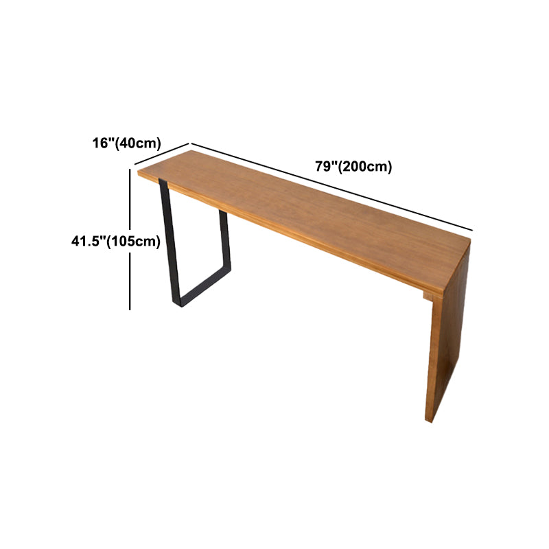 Ensemble de Table de pub rectangulaire luxueuse, 1/2 pièces, comptoir en bois avec tabourets sans dossier