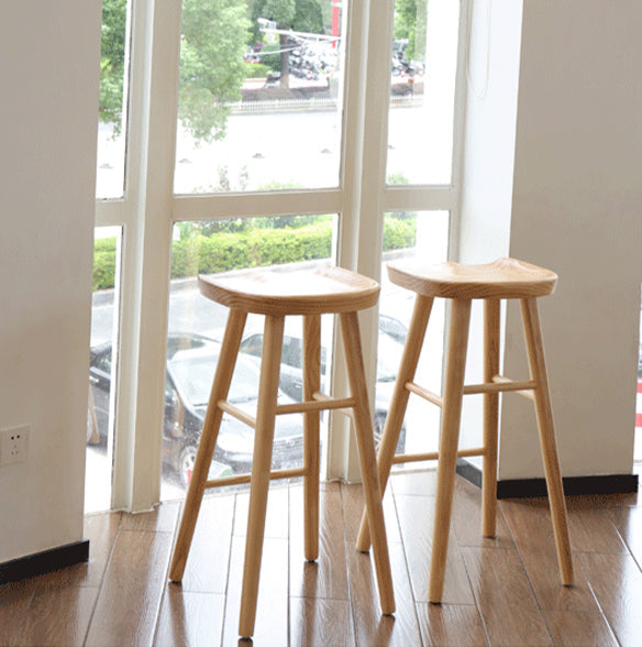 Modern Backless Counter Stool Armless Solid Wood Footrest Bar Stool Clearhalo 'Bar Furniture' 'Bar Stools' 'bar_stools' 'furn' 'furn_bar_stools' 'Furniture' 'Kitchen & Dining Furniture' 5812821