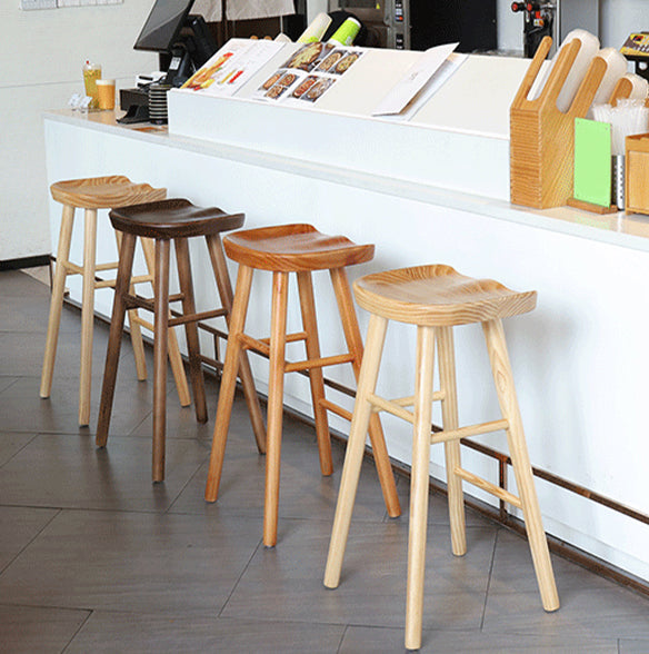 Modern Backless Counter Stool Armless Solid Wood Footrest Bar Stool Clearhalo 'Bar Furniture' 'Bar Stools' 'bar_stools' 'furn' 'furn_bar_stools' 'Furniture' 'Kitchen & Dining Furniture' 5812822