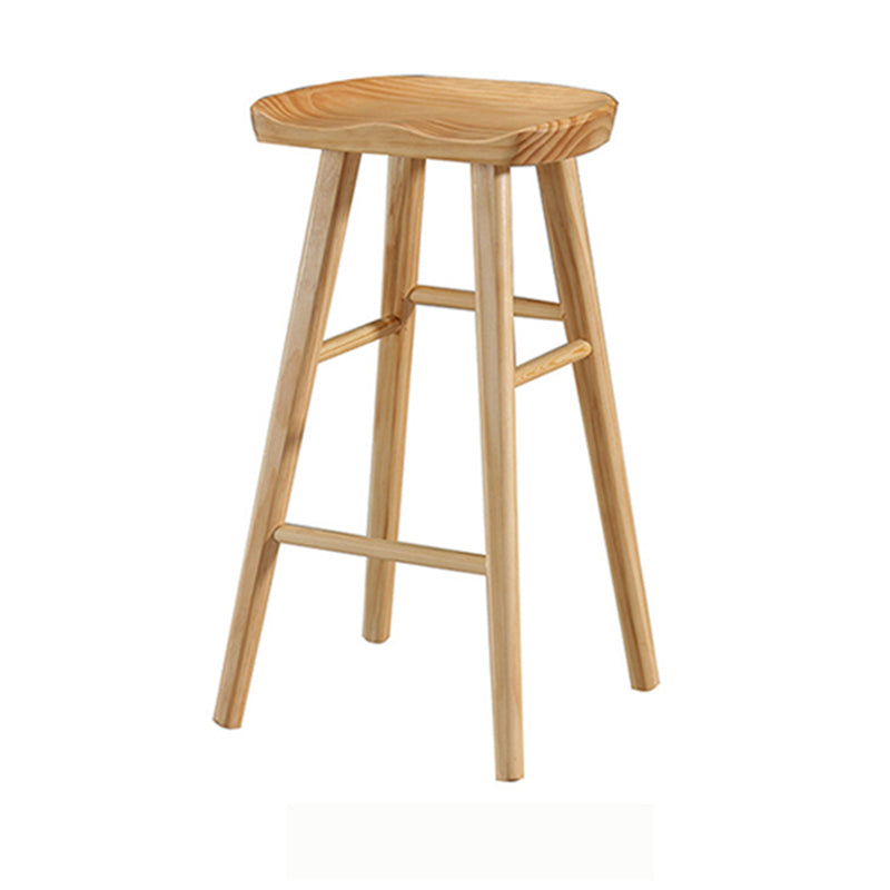 Modern Backless Counter Stool Armless Solid Wood Footrest Bar Stool Wood 1 Piece Bar Stool(30"H) Clearhalo 'Bar Furniture' 'Bar Stools' 'bar_stools' 'furn' 'furn_bar_stools' 'Furniture' 'Kitchen & Dining Furniture' 5812823