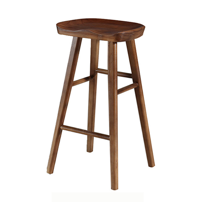 Modern Backless Counter Stool Armless Solid Wood Footrest Bar Stool Black 1 Piece Bar Stool(30"H) Clearhalo 'Bar Furniture' 'Bar Stools' 'bar_stools' 'furn' 'furn_bar_stools' 'Furniture' 'Kitchen & Dining Furniture' 5812824