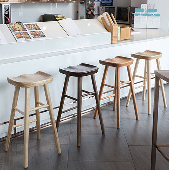 Modern Backless Counter Stool Armless Solid Wood Footrest Bar Stool Clearhalo 'Bar Furniture' 'Bar Stools' 'bar_stools' 'furn' 'furn_bar_stools' 'Furniture' 'Kitchen & Dining Furniture' 5812825