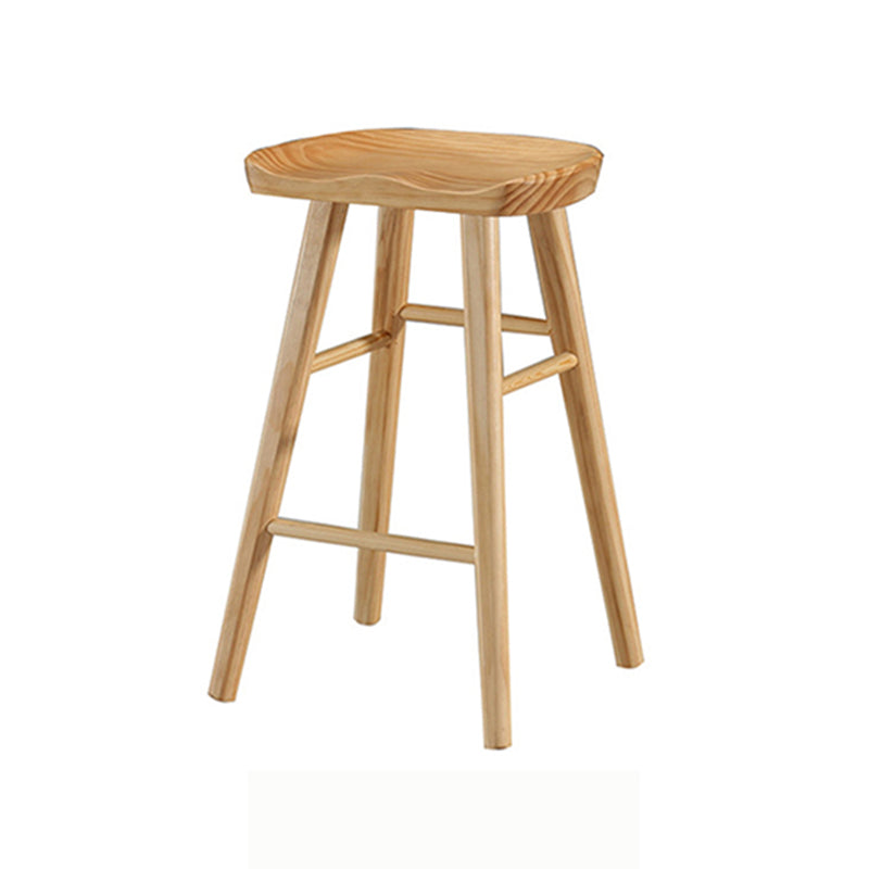 Modern Backless Counter Stool Armless Solid Wood Footrest Bar Stool Wood 1 Piece Counter Stool(26"H) Clearhalo 'Bar Furniture' 'Bar Stools' 'bar_stools' 'furn' 'furn_bar_stools' 'Furniture' 'Kitchen & Dining Furniture' 5812827