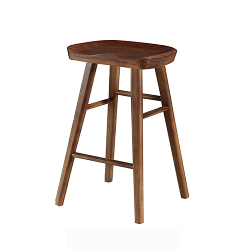 Modern Backless Counter Stool Armless Solid Wood Footrest Bar Stool Black 1 Piece Short Stool(22"H) Clearhalo 'Bar Furniture' 'Bar Stools' 'bar_stools' 'furn' 'furn_bar_stools' 'Furniture' 'Kitchen & Dining Furniture' 5812828