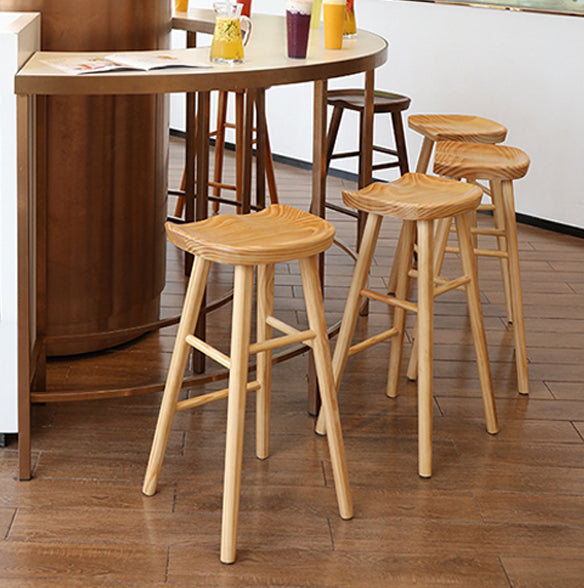 Modern Backless Counter Stool Armless Solid Wood Footrest Bar Stool Clearhalo 'Bar Furniture' 'Bar Stools' 'bar_stools' 'furn' 'furn_bar_stools' 'Furniture' 'Kitchen & Dining Furniture' 5812837