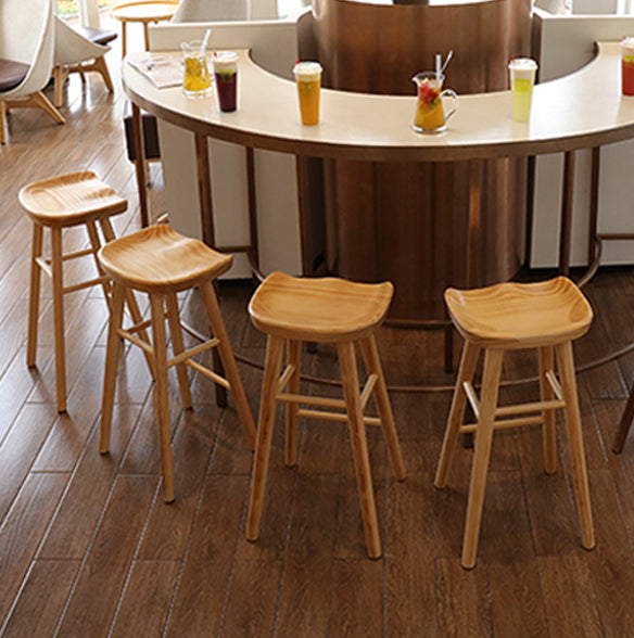 Modern Backless Counter Stool Armless Solid Wood Footrest Bar Stool Clearhalo 'Bar Furniture' 'Bar Stools' 'bar_stools' 'furn' 'furn_bar_stools' 'Furniture' 'Kitchen & Dining Furniture' 5812839