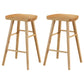 Modern Backless Counter Stool Armless Solid Wood Footrest Bar Stool Wood 2 Piece Set Counter Stool(26"H) Clearhalo 'Bar Furniture' 'Bar Stools' 'bar_stools' 'furn' 'furn_bar_stools' 'Furniture' 'Kitchen & Dining Furniture' 5812841