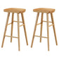 Modern Backless Counter Stool Armless Solid Wood Footrest Bar Stool Wood 2 Piece Set Bar Stool(30"H) Clearhalo 'Bar Furniture' 'Bar Stools' 'bar_stools' 'furn' 'furn_bar_stools' 'Furniture' 'Kitchen & Dining Furniture' 5812844