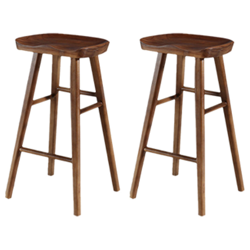 Modern Backless Counter Stool Armless Solid Wood Footrest Bar Stool Black 2 Piece Set Bar Stool(30"H) Clearhalo 'Bar Furniture' 'Bar Stools' 'bar_stools' 'furn' 'furn_bar_stools' 'Furniture' 'Kitchen & Dining Furniture' 5812845