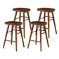 Modern Backless Counter Stool Armless Solid Wood Footrest Bar Stool Black 4 Piece Set Short Stool(22"H) Clearhalo 'Bar Furniture' 'Bar Stools' 'bar_stools' 'furn' 'furn_bar_stools' 'Furniture' 'Kitchen & Dining Furniture' 5812848