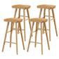 Modern Backless Counter Stool Armless Solid Wood Footrest Bar Stool Wood 4 Piece Set Bar Stool(30"H) Clearhalo 'Bar Furniture' 'Bar Stools' 'bar_stools' 'furn' 'furn_bar_stools' 'Furniture' 'Kitchen & Dining Furniture' 5812853