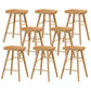 Modern Backless Counter Stool Armless Solid Wood Footrest Bar Stool Wood 8 Piece Set Short Stool(22"H) Clearhalo 'Bar Furniture' 'Bar Stools' 'bar_stools' 'furn' 'furn_bar_stools' 'Furniture' 'Kitchen & Dining Furniture' 5812865