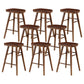 Modern Backless Counter Stool Armless Solid Wood Footrest Bar Stool Black 8 Piece Set Short Stool(22"H) Clearhalo 'Bar Furniture' 'Bar Stools' 'bar_stools' 'furn' 'furn_bar_stools' 'Furniture' 'Kitchen & Dining Furniture' 5812866