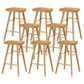 Modern Backless Counter Stool Armless Solid Wood Footrest Bar Stool Wood 8 Piece Set Counter Stool(26"H) Clearhalo 'Bar Furniture' 'Bar Stools' 'bar_stools' 'furn' 'furn_bar_stools' 'Furniture' 'Kitchen & Dining Furniture' 5812868
