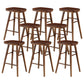 Modern Backless Counter Stool Armless Solid Wood Footrest Bar Stool Black 8 Piece Set Counter Stool(26"H) Clearhalo 'Bar Furniture' 'Bar Stools' 'bar_stools' 'furn' 'furn_bar_stools' 'Furniture' 'Kitchen & Dining Furniture' 5812869