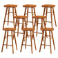 Modern Backless Counter Stool Armless Solid Wood Footrest Bar Stool Distressed Wood 8 Piece Set Counter Stool(26"H) Clearhalo 'Bar Furniture' 'Bar Stools' 'bar_stools' 'furn' 'furn_bar_stools' 'Furniture' 'Kitchen & Dining Furniture' 5812870