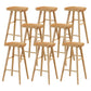 Modern Backless Counter Stool Armless Solid Wood Footrest Bar Stool Wood 8 Piece Set Bar Stool(30"H) Clearhalo 'Bar Furniture' 'Bar Stools' 'bar_stools' 'furn' 'furn_bar_stools' 'Furniture' 'Kitchen & Dining Furniture' 5812871