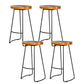 Industrial Backless Counter Stool Natural Wood Counter & Bar Stool for Coffee Shop 4 Piece Set Clearhalo 'Bar Furniture' 'Bar Stools' 'bar_stools' 'furn' 'furn_bar_stools' 'Furniture' 'Kitchen & Dining Furniture' 5812904