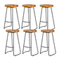Industrial Backless Counter Stool Natural Wood Counter & Bar Stool for Coffee Shop 6 Piece Set Clearhalo 'Bar Furniture' 'Bar Stools' 'bar_stools' 'furn' 'furn_bar_stools' 'Furniture' 'Kitchen & Dining Furniture' 5812906
