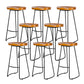 Industrial Backless Counter Stool Natural Wood Counter & Bar Stool for Coffee Shop 8 Piece Set Clearhalo 'Bar Furniture' 'Bar Stools' 'bar_stools' 'furn' 'furn_bar_stools' 'Furniture' 'Kitchen & Dining Furniture' 5812908