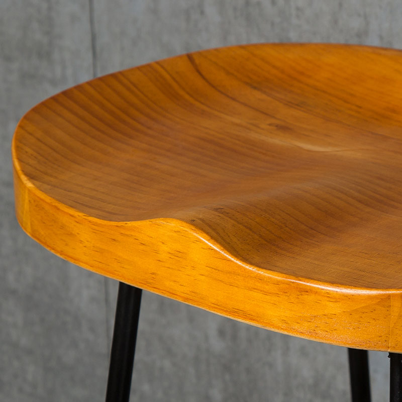 Industrial Backless Counter Stool Natural Wood Counter & Bar Stool for Coffee Shop Clearhalo 'Bar Furniture' 'Bar Stools' 'bar_stools' 'furn' 'furn_bar_stools' 'Furniture' 'Kitchen & Dining Furniture' 5812909