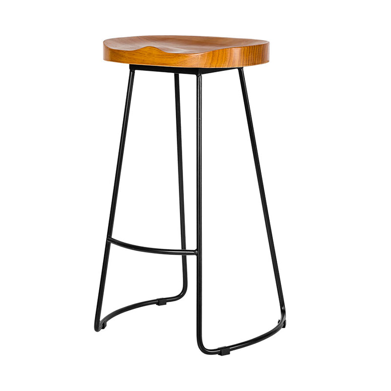 Industrial Backless Counter Stool Natural Wood Counter & Bar Stool for Coffee Shop Clearhalo 'Bar Furniture' 'Bar Stools' 'bar_stools' 'furn' 'furn_bar_stools' 'Furniture' 'Kitchen & Dining Furniture' 5812910