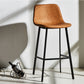 Indoor Leather Counter Chair Bucket Footrest Industrial Counter & Bar Stool