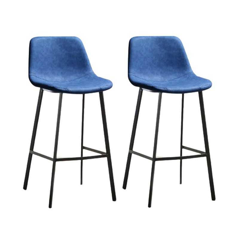 Indoor Leather Counter Chair Bucket Footrest Industrial Counter & Bar Stool