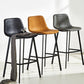 Indoor Leather Counter Chair Bucket Footrest Industrial Counter & Bar Stool