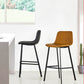 Indoor Leather Counter Chair Bucket Footrest Industrial Counter & Bar Stool