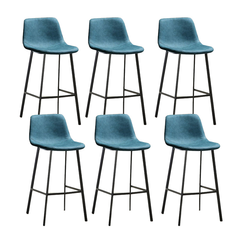 Indoor Leather Counter Chair Bucket Footrest Industrial Counter & Bar Stool