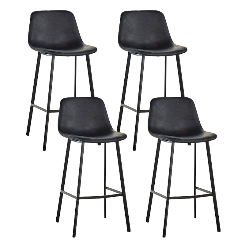 Indoor Leather Counter Chair Bucket Footrest Industrial Counter & Bar Stool