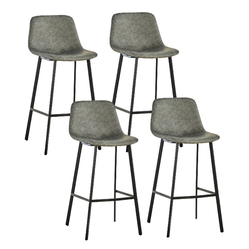 Indoor Leather Counter Chair Bucket Footrest Industrial Counter & Bar Stool