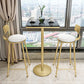 Glam Round Counter-height Stool Leather Footrest Bar Stool with Gold Base Clearhalo 'Bar Furniture' 'Bar Stools' 'bar_stools' 'furn' 'furn_bar_stools' 'Furniture' 'Kitchen & Dining Furniture' 5812988